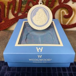 Vintage Wedgwood blue jasperware cameo Madonna and child.